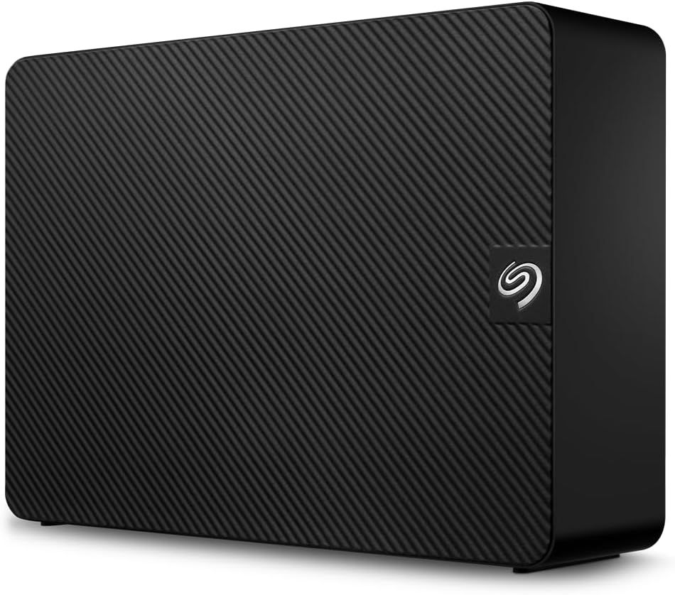 Displays the core product clearly on a clean white background, showing the external hard drive's compact form factor and textured surface finish to help shoppers understand what they are purchasing.…