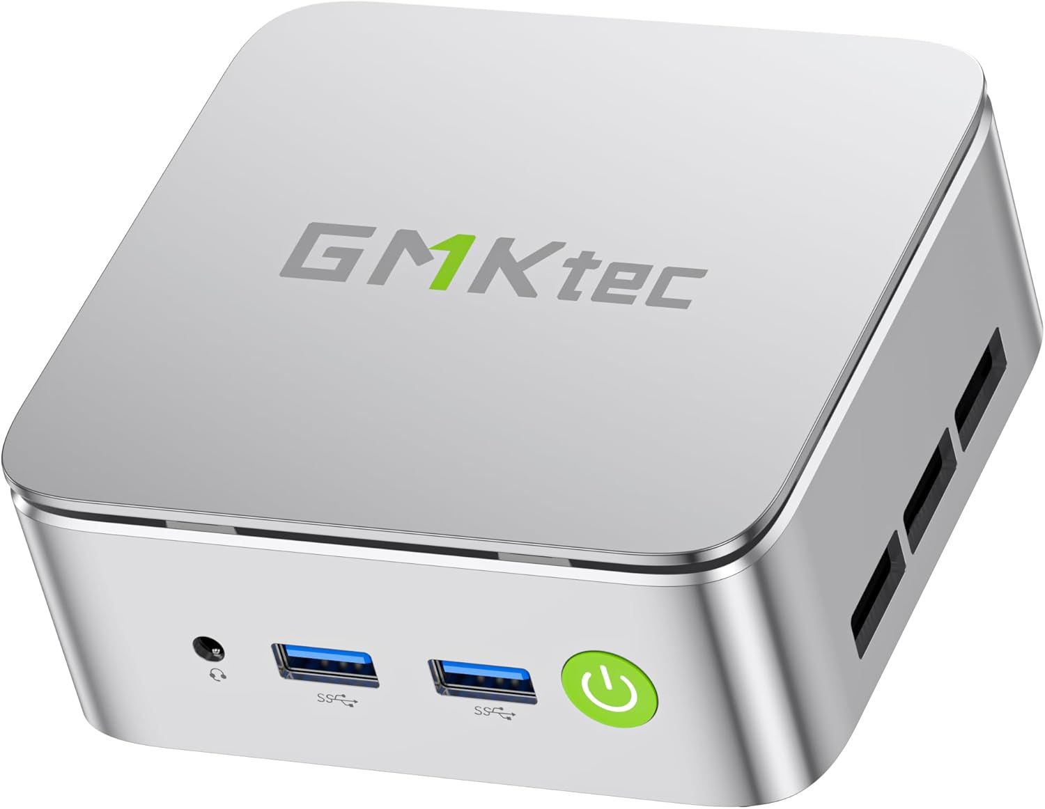 Displays the core product, a compact mini PC device with visible ports and branding, to show shoppers what they will receive and communicate its small form factor and connectivity options.