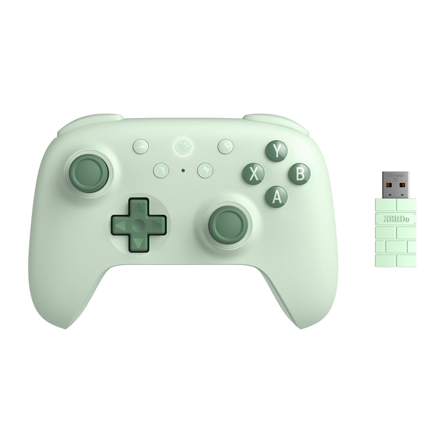 Displays the core sellable product—a gaming controller with its included wireless USB adapter—in a clean catalog style to show shoppers exactly what they will receive. Shows that the purchase…