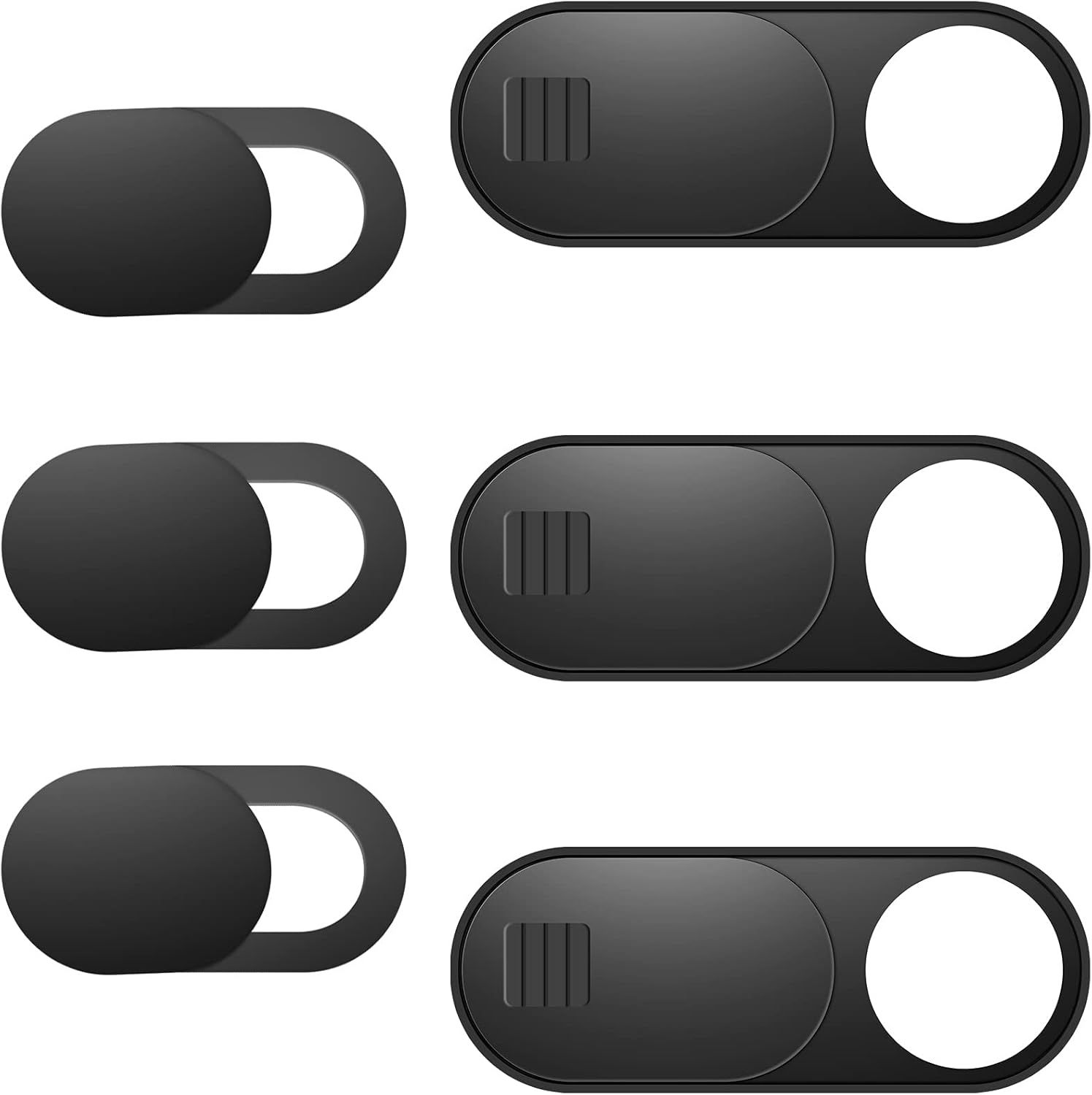 Shows the core product clearly - sliding webcam privacy covers in different sizes - allowing shoppers to see exactly what they will receive.