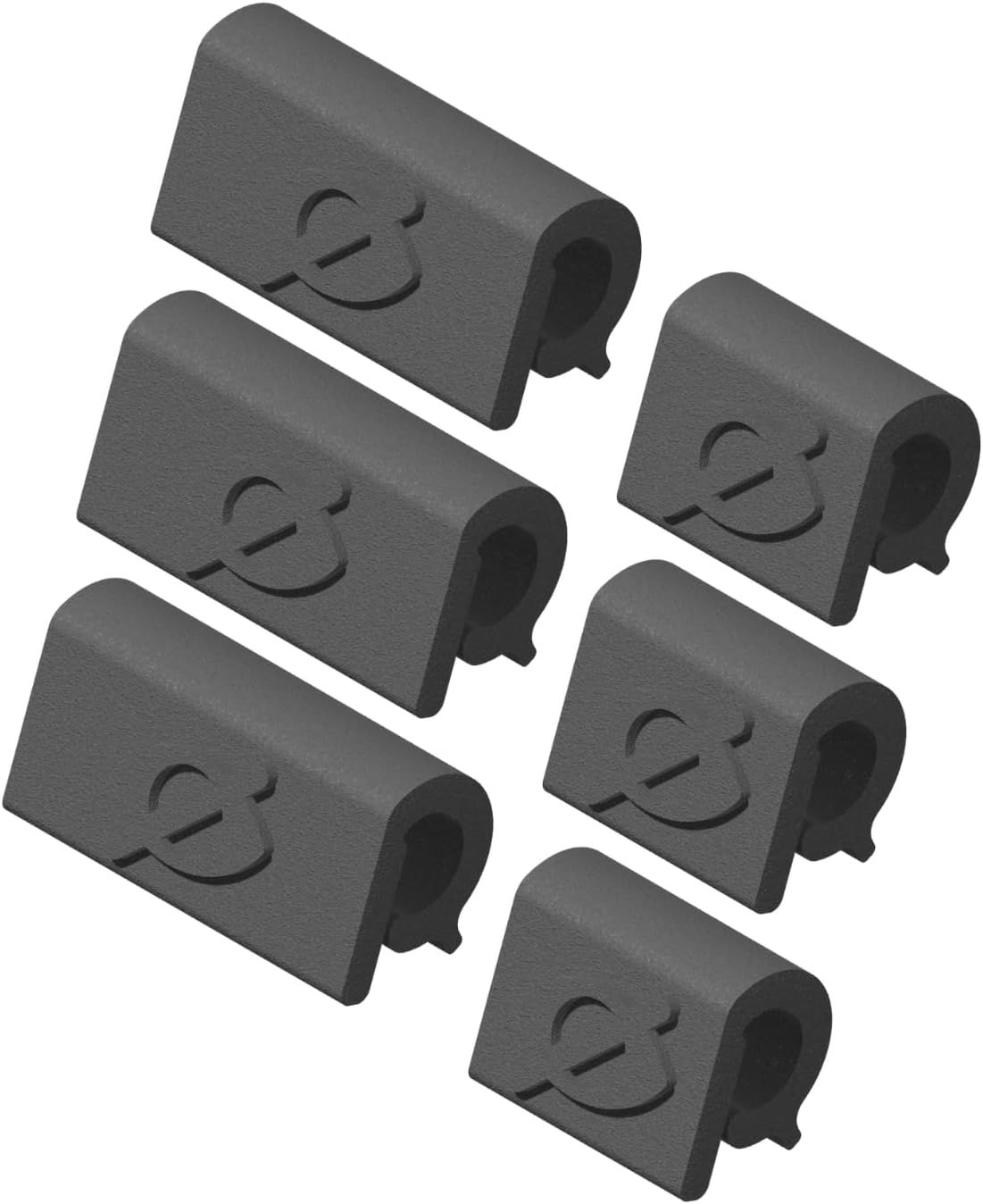 Shows the core product as a set of six identical mounting clips or cable management accessories, clearly displaying the product form and quantity included in the purchase.