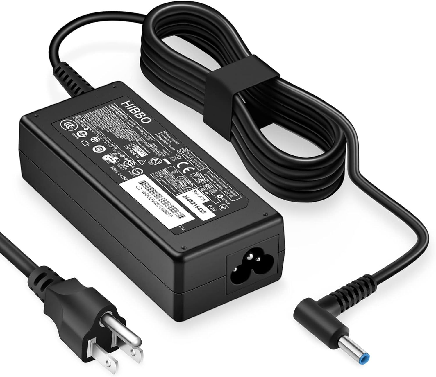 Displays the complete laptop charger product including the power brick, cables, and connectors to show shoppers exactly what they will receive.