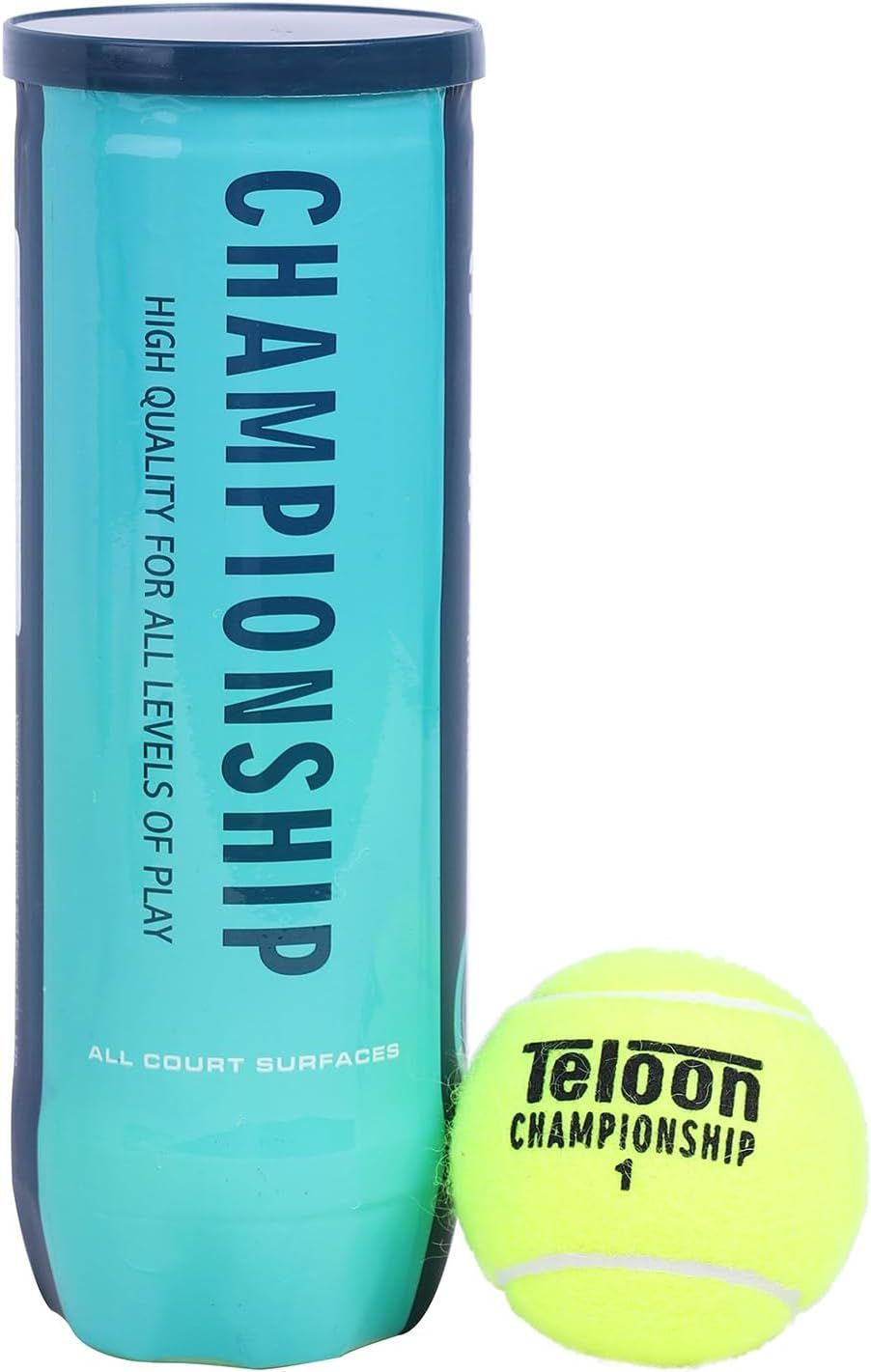 Shows the core product - a canister of tennis balls with one ball displayed outside to demonstrate what is included, helping shoppers understand exactly what they are purchasing. Displays the retail…
