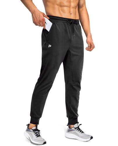 Shows a person wearing the athletic pants to demonstrate fit, scale, and pocket functionality, helping shoppers visualize how the product looks when worn. Demonstrates the functional pocket feature…