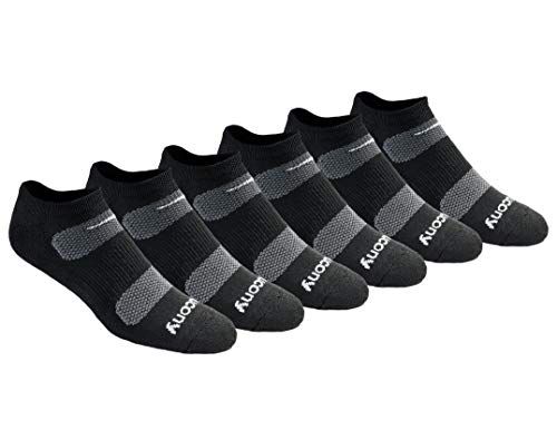 Displays the core product as a set of six identical athletic no-show socks with Reebok branding, showing the buyer exactly what they will receive in the multi-pack.