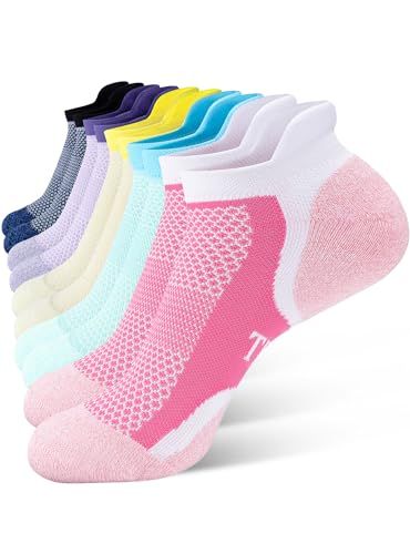 Displays the core product—a multi-pack of low-cut athletic socks—in a clean, catalog-style arrangement to show the variety of colors and styles included in the set. Showcases the multiple color and…
