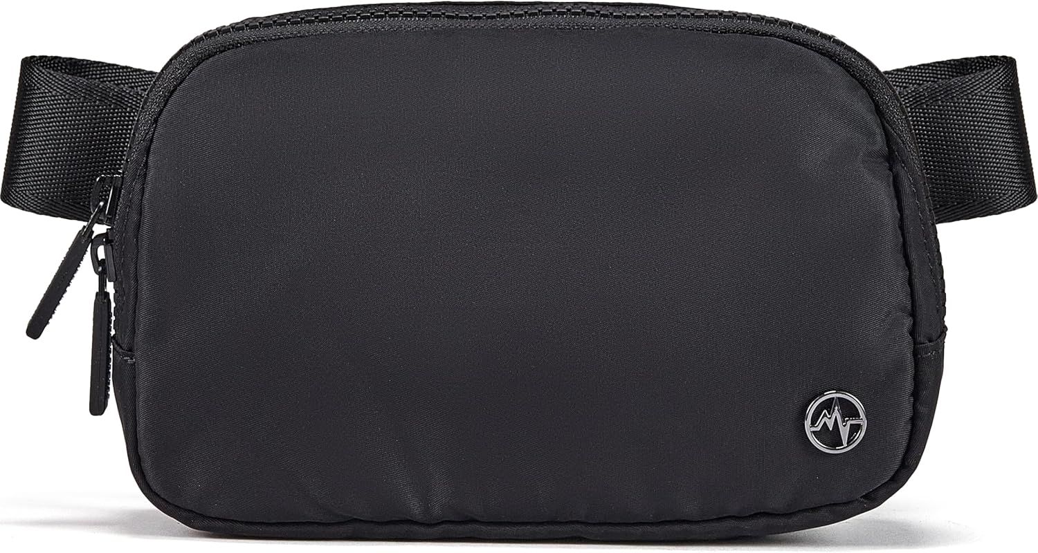 Shows the core sellable product, a black waist/belt bag with adjustable strap and zipper closure, in a clear catalog-style presentation that allows shoppers to see the product's form, size, and…