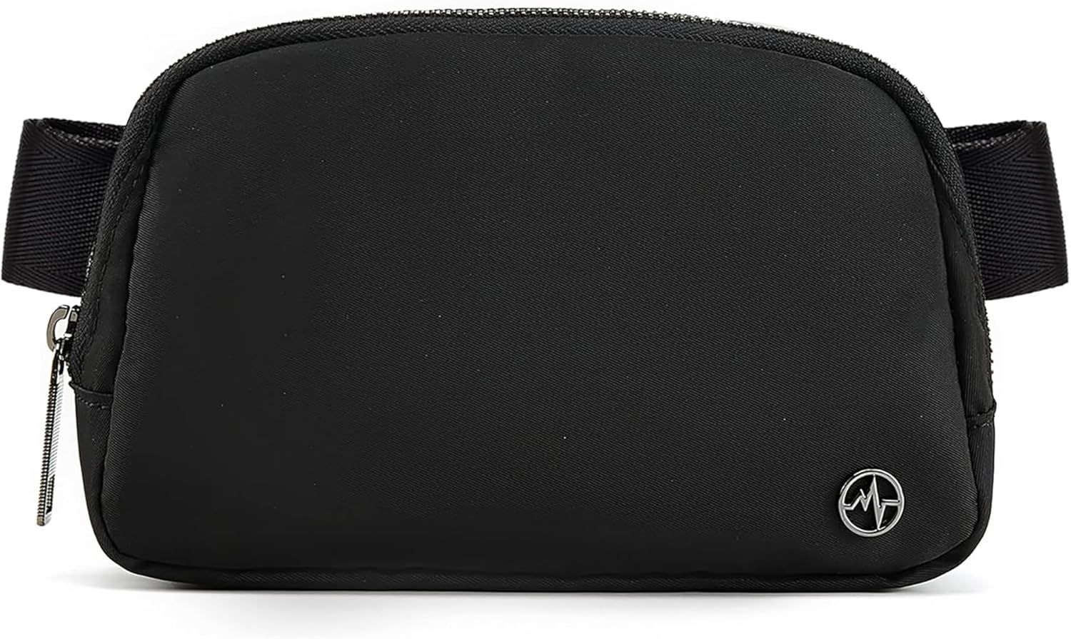 Displays the core sellable product, a black waist/belt bag, in a clear catalog-style format on a white background to show the shopper exactly what they will receive.
