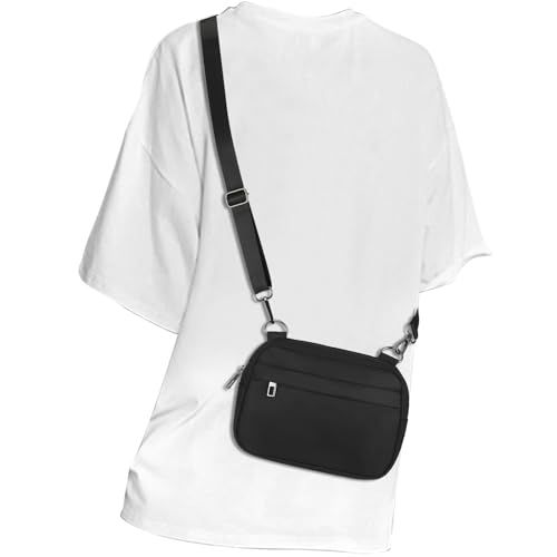 Shows how the crossbody bag looks when worn on a person, helping shoppers visualize the size, fit, and styling of the product on the body. Demonstrates the product's crossbody functionality and how…