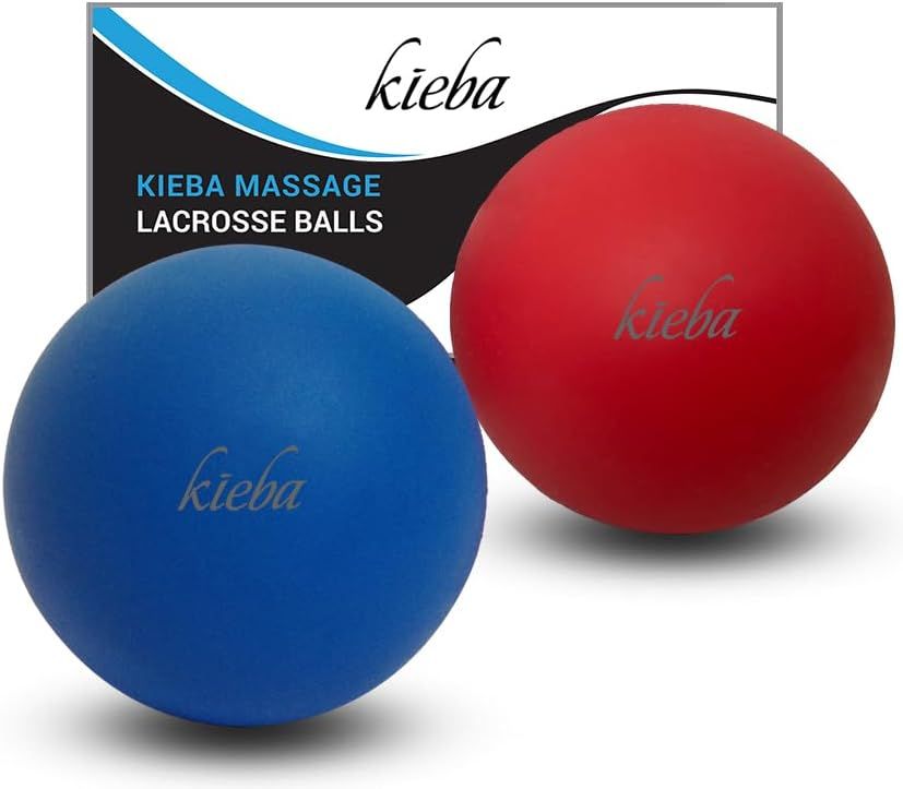 Displays the core product clearly - two massage lacrosse balls in different colors to show the shopper exactly what they will receive. Shows the retail packaging the product arrives in, reassuring…