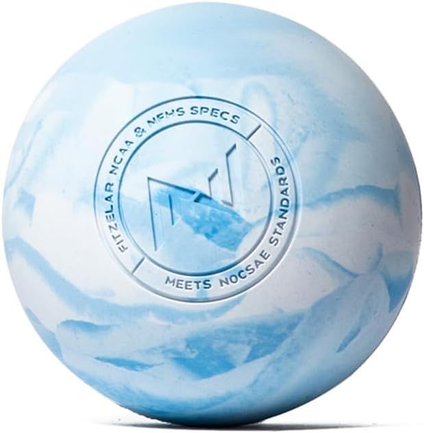 Displays the core product, a bowling ball with a distinctive blue and white marbled pattern and certification logo, allowing shoppers to see the product's appearance and official specifications.…