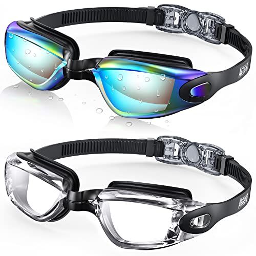 Shows the product in two different lens variations (mirrored/tinted and clear) to communicate versatility and give shoppers a clear view of both options available. Displays two selectable lens…