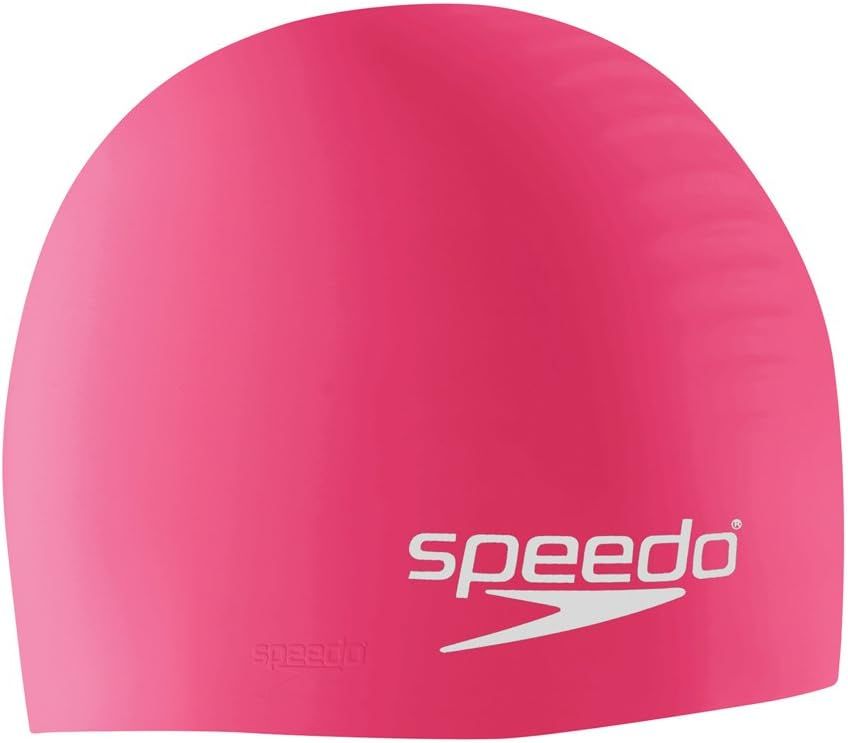 Displays the core product, a Speedo swim cap, in a clean catalog-style format to show the shopper exactly what they will receive, with clear brand identification.