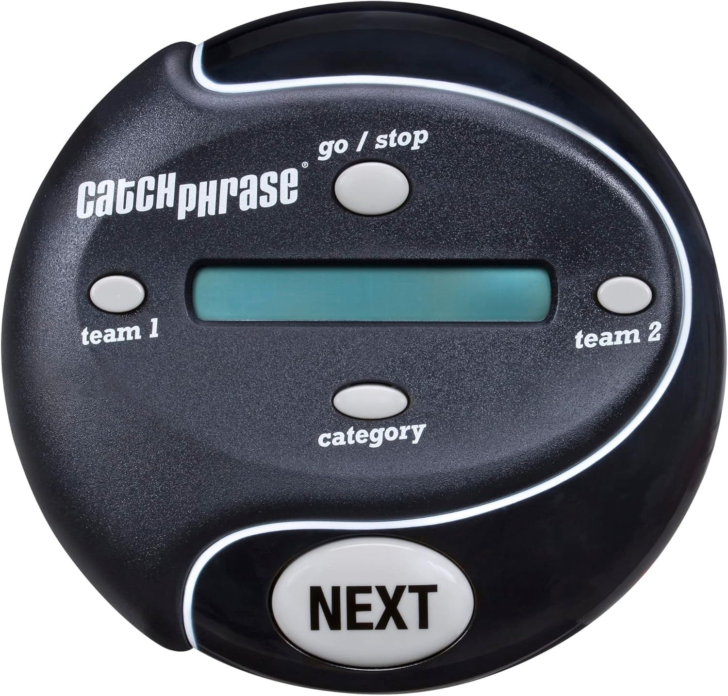 Shows the core product clearly with all its buttons and display screen visible, allowing shoppers to understand the device's interface and controls for the Catchphrase game.