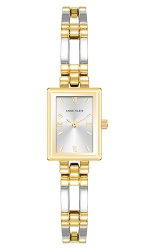 Displays the core product clearly on a clean white background to show the watch's design, rectangular face, and two-tone gold and silver bracelet.