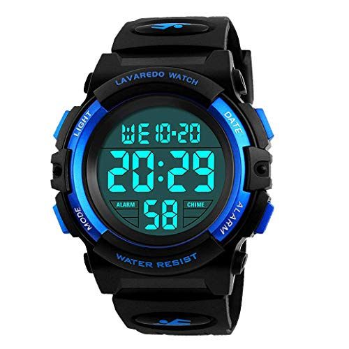 Shows the core product clearly on a clean white background, allowing shoppers to see the watch design, digital display, and overall appearance.