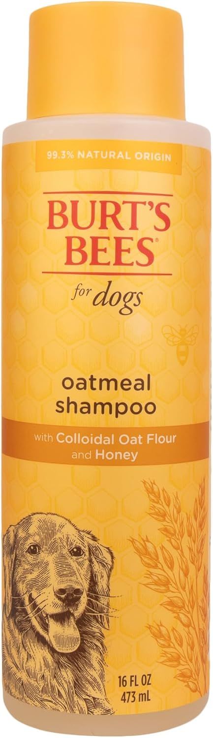 Displays the core product clearly with branding and key ingredients to communicate the natural oatmeal shampoo formula for dogs. Shows the actual retail packaging the buyer will receive, including…