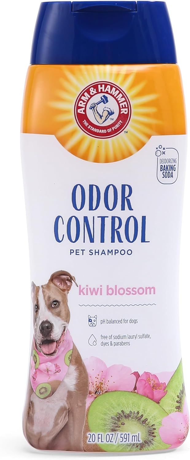 Displays the core product—a bottle of Arm & Hammer pet shampoo—clearly showing the brand, product type, scent, and key features to help shoppers identify and evaluate the item. Shows the actual…
