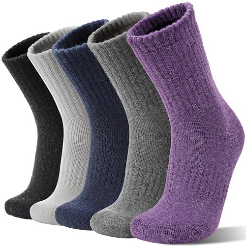 Displays the core product (socks) clearly to show the shopper what they are purchasing, with multiple color variants visible to demonstrate variety. Shows five different color options (black, light…