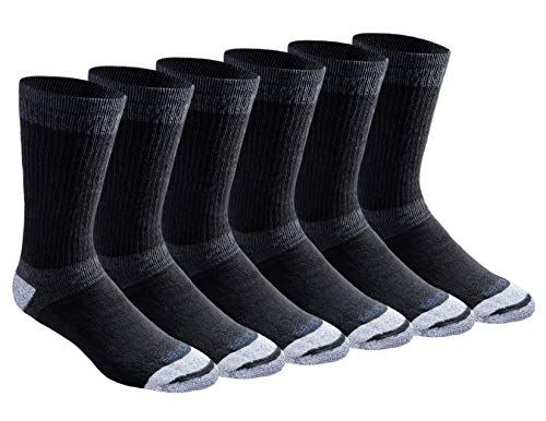 Displays the core product—a multi-pack of black crew socks with gray toe and heel accents—in a clean catalog style to show shoppers exactly what they will receive.