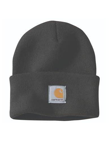 Displays the Carhartt beanie clearly on a white background so shoppers can see the product's shape, color, texture, and branding.