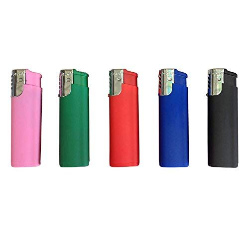 Displays the core product (lighters) in five different color variants to show shoppers the available color choices. Shows the selectable color variations available for purchase, allowing shoppers to…