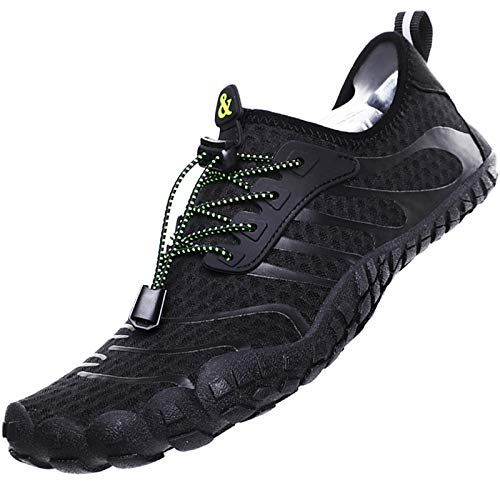 Displays the core product clearly on a white background to show the shoe's distinctive textured sole, sleek black design, and overall construction for catalog browsing.