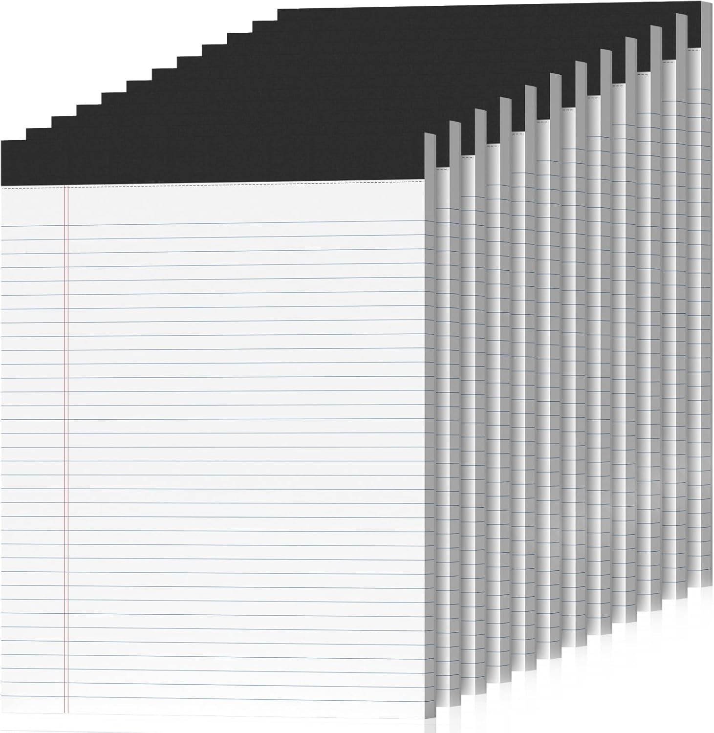 Shows the core product clearly - a stack of lined notebook paper sheets with black covers, allowing shoppers to see the quantity and format of the paper included.