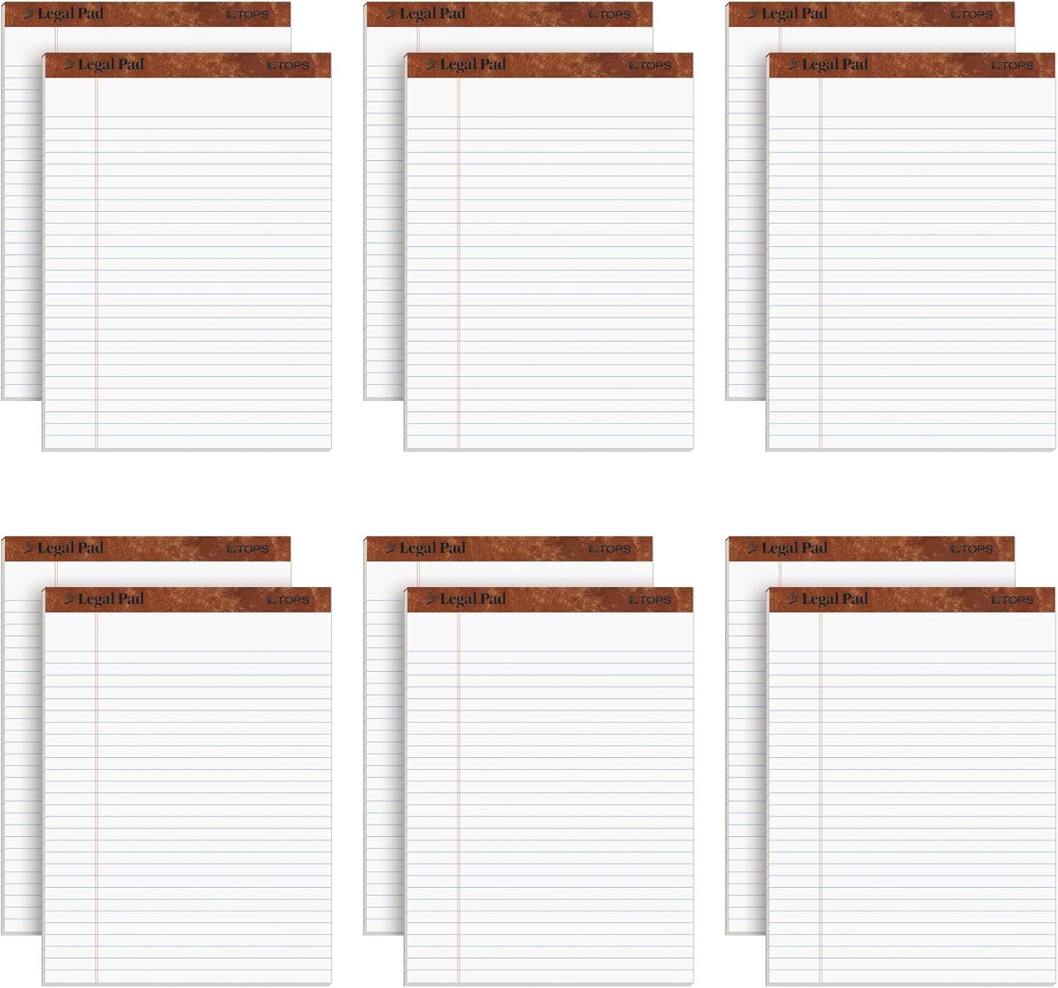 Shows the core sellable product, a multi-pack of legal pads with distinctive brown headers, allowing shoppers to see exactly what they will receive in the purchase.