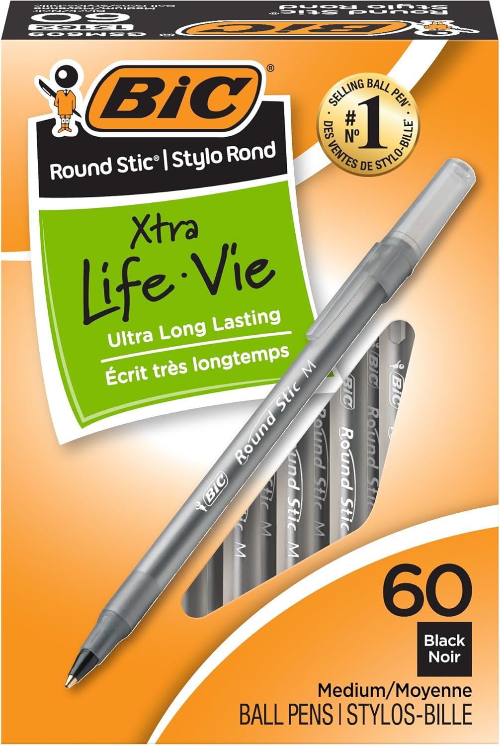 Shows the product in its retail packaging to communicate brand identity, product name, key features like ultra long lasting, and quantity (60 pens), helping shoppers understand exactly what they…