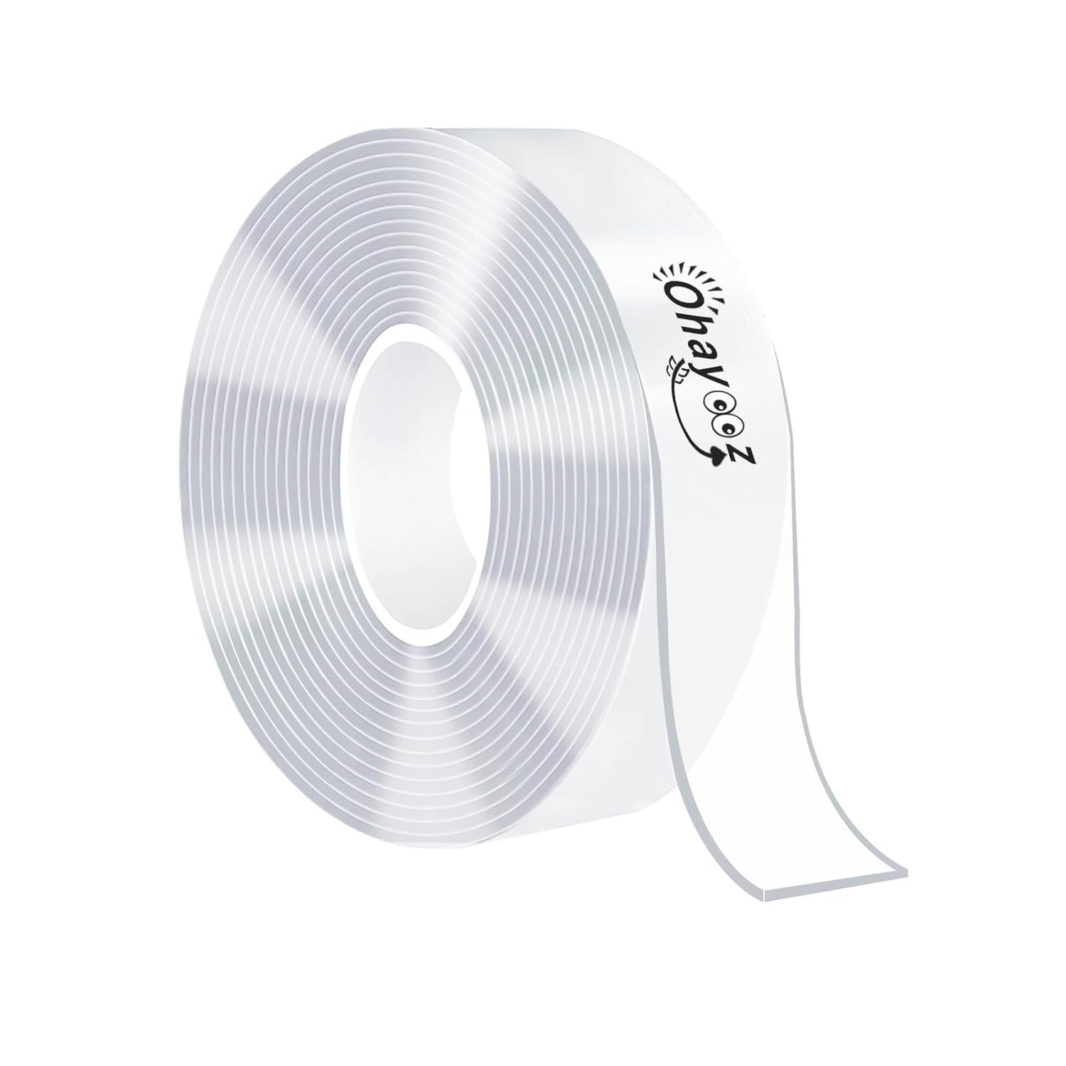 Shows the core product clearly on a clean white background to help shoppers understand what they are purchasing - a roll of clear double-sided tape. The brand name with decorative sparkle lines is a…