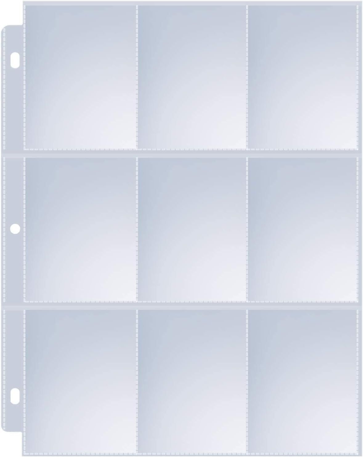 Shows the core product clearly - a set of transparent pocket pages with multiple compartments designed for organizing cards, photos, or collectibles in a binder.