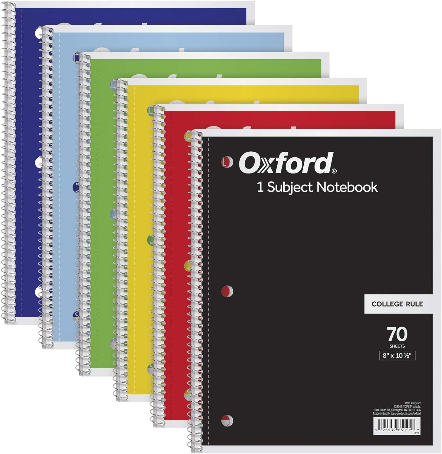Shows the core product (Oxford 1 Subject Notebook) clearly with product details including size, sheet count, and ruling type to help shoppers understand exactly what they are purchasing. Displays…