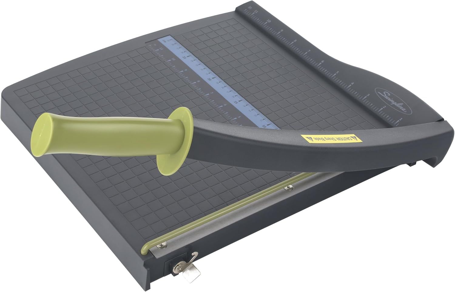 Shows the core product clearly on a white background to help shoppers understand what they are purchasing - a professional paper trimmer with measurement grid and cutting blade.