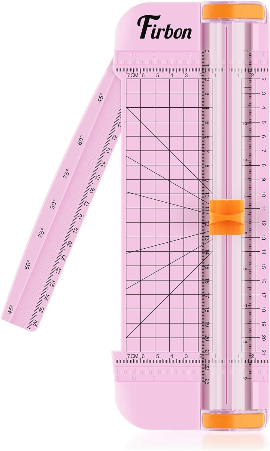 Shows the complete paper trimmer tool with its measurement features and cutting functionality to help shoppers understand what they are purchasing.
