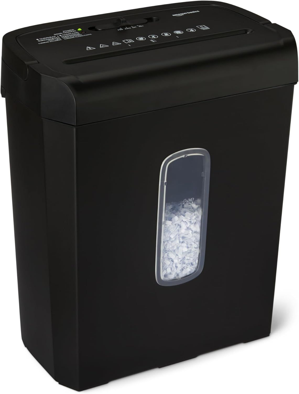 Shows the core product clearly with a transparent window displaying shredded paper inside, communicating the product's function and giving shoppers confidence in what they are purchasing.…