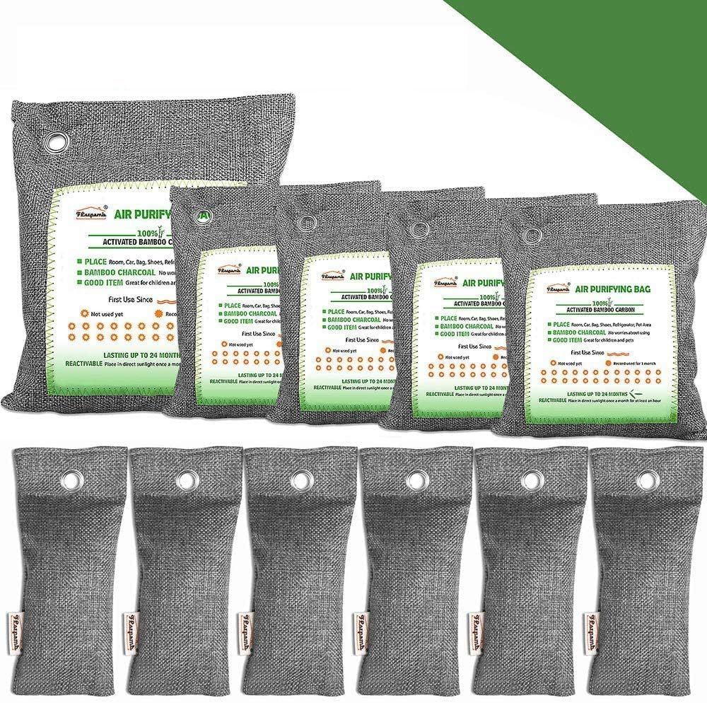 Displays the complete product line of air purifying bags in various sizes to show shoppers the range of options available and help them understand the different sizes for different spaces. Shows the…