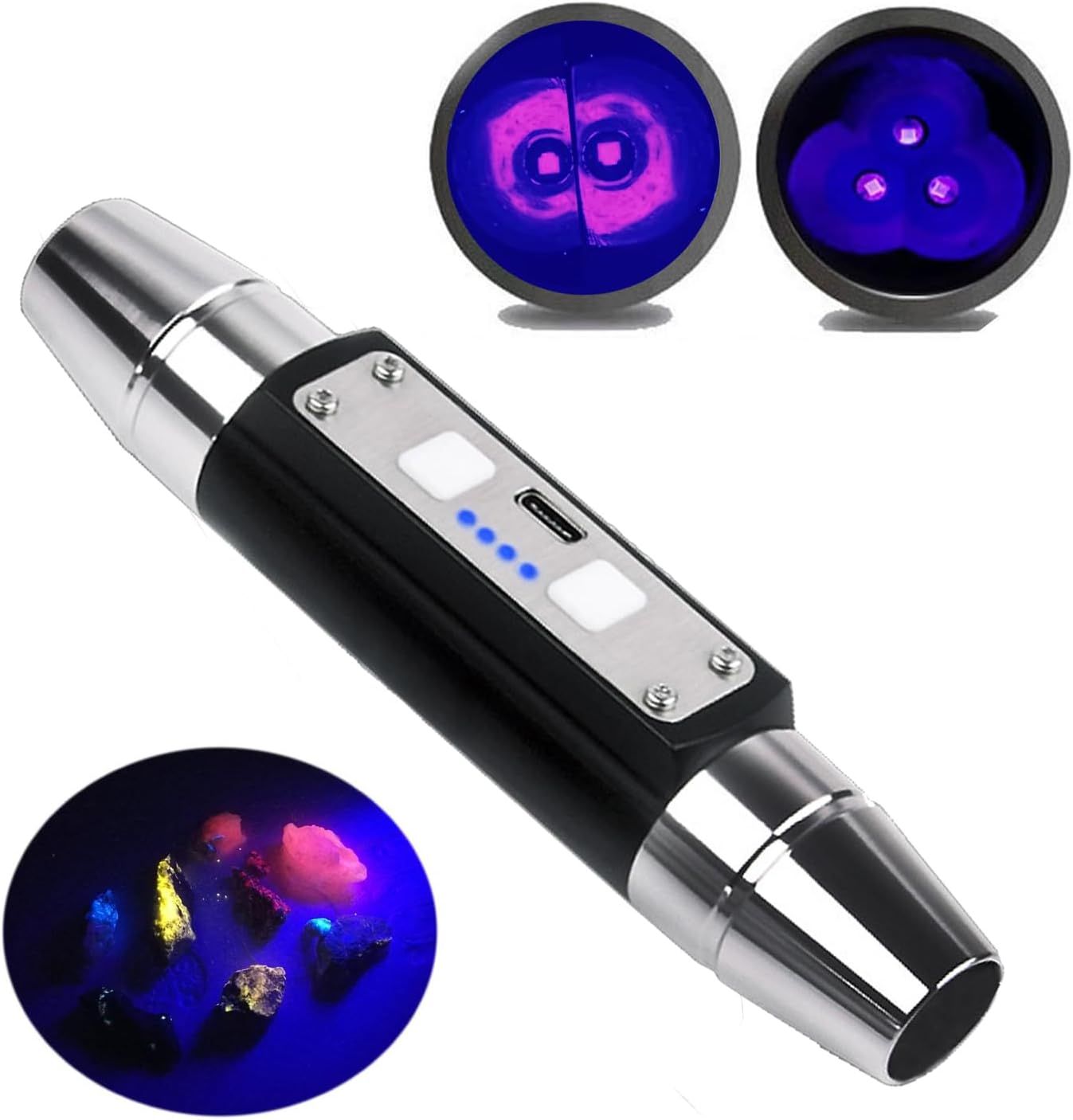 Displays the core product clearly with its chrome and black design, showing the control panel and dual-ended functionality to help shoppers understand what they are purchasing. Demonstrates the…
