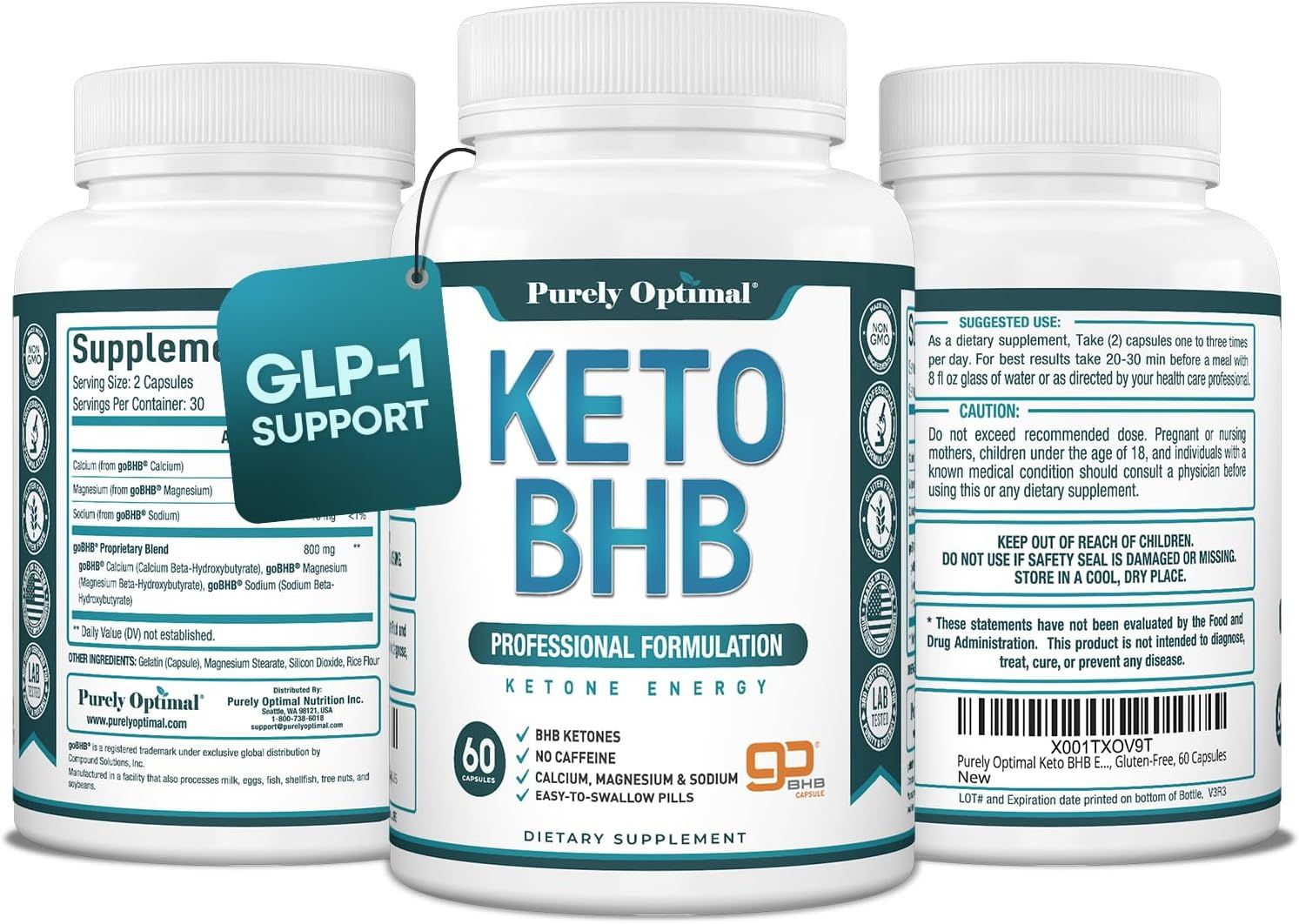 Displays the core sellable product—a dietary supplement bottle—clearly showing the brand, product name, and key features to help shoppers identify and evaluate the keto supplement. Shows the product…