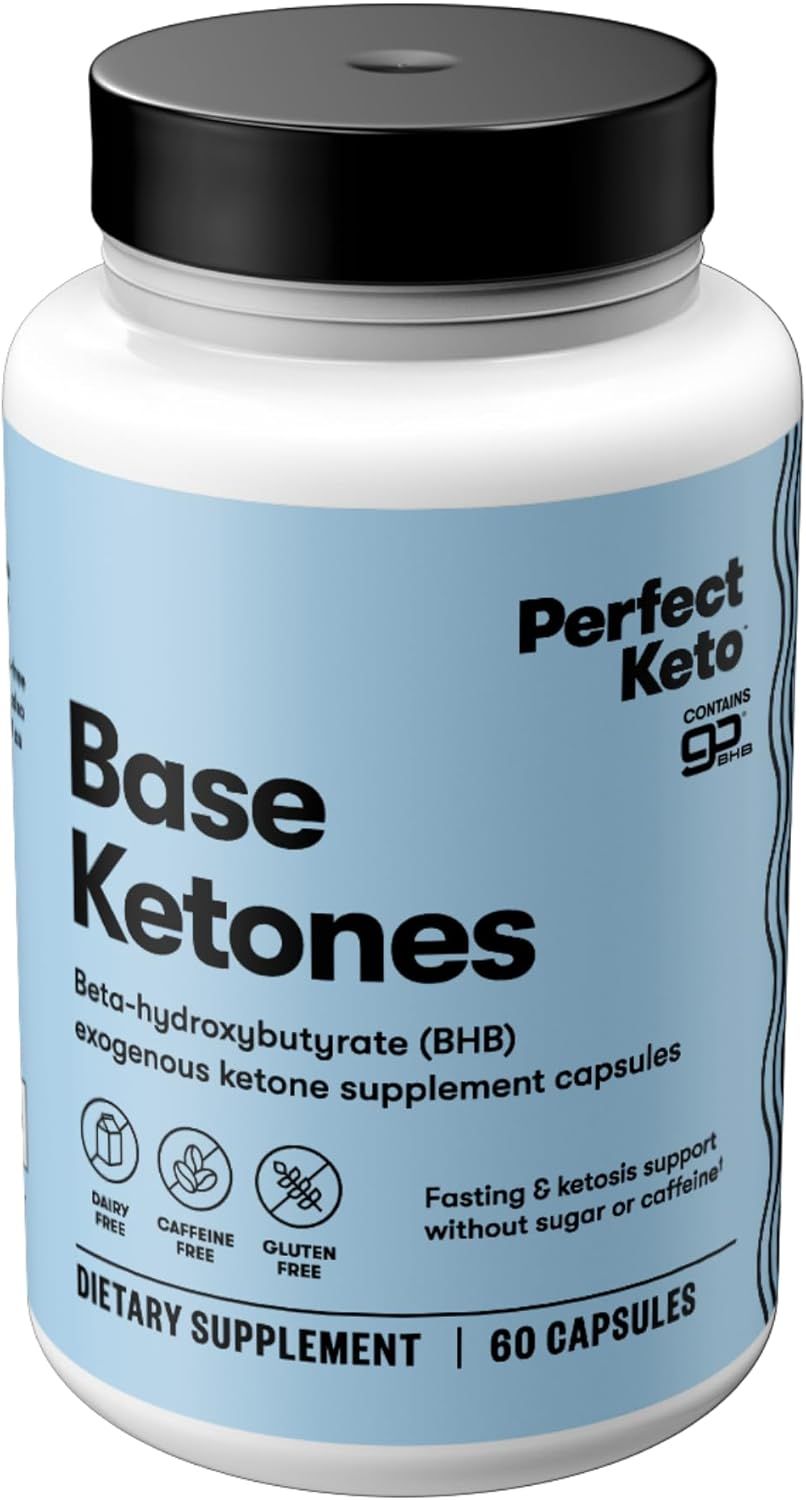 Displays the core product, a bottle of Base Ketones supplement capsules, clearly showing the packaging and branding to help shoppers identify what they are purchasing.