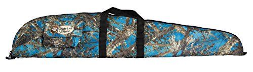 Displays the core product—a long rifle or gun case with a distinctive blue camouflage pattern—clearly showing its shape, design, and carrying handle to help shoppers understand what they are…