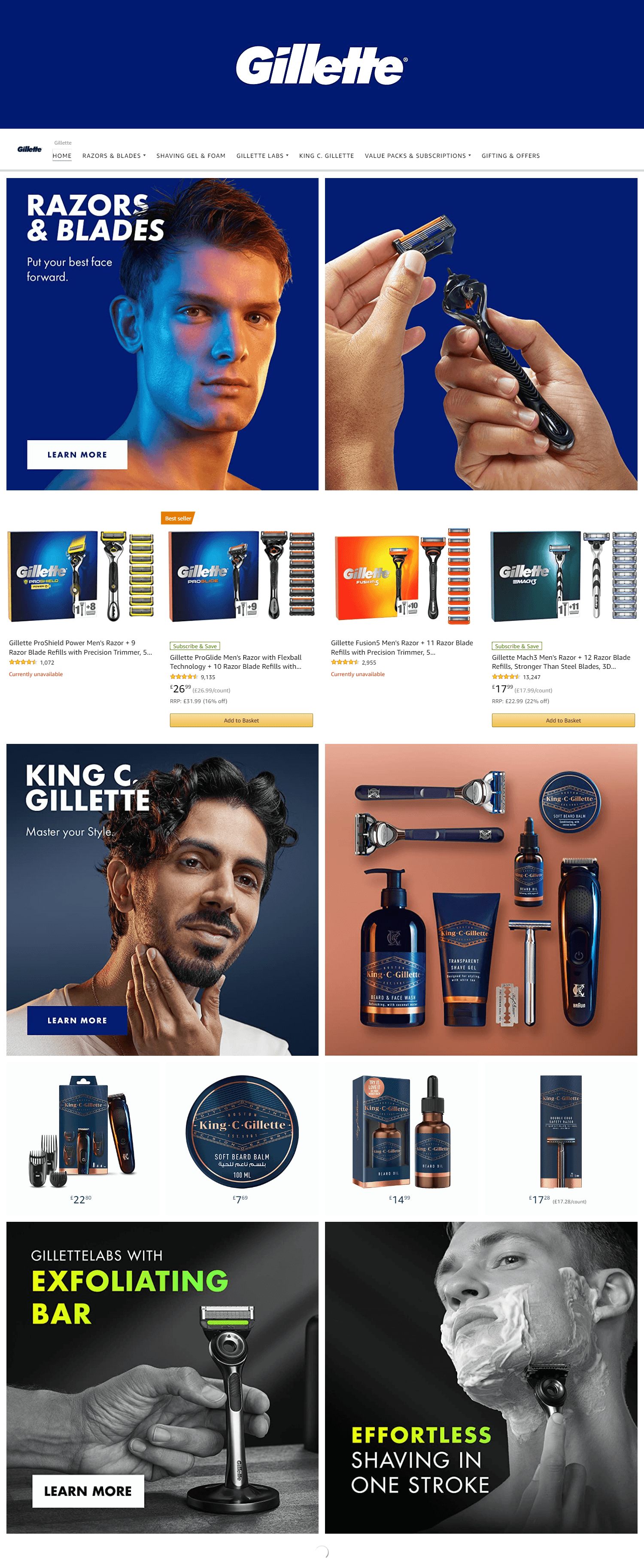 Amazon.co.uk  Gillette: Storefront