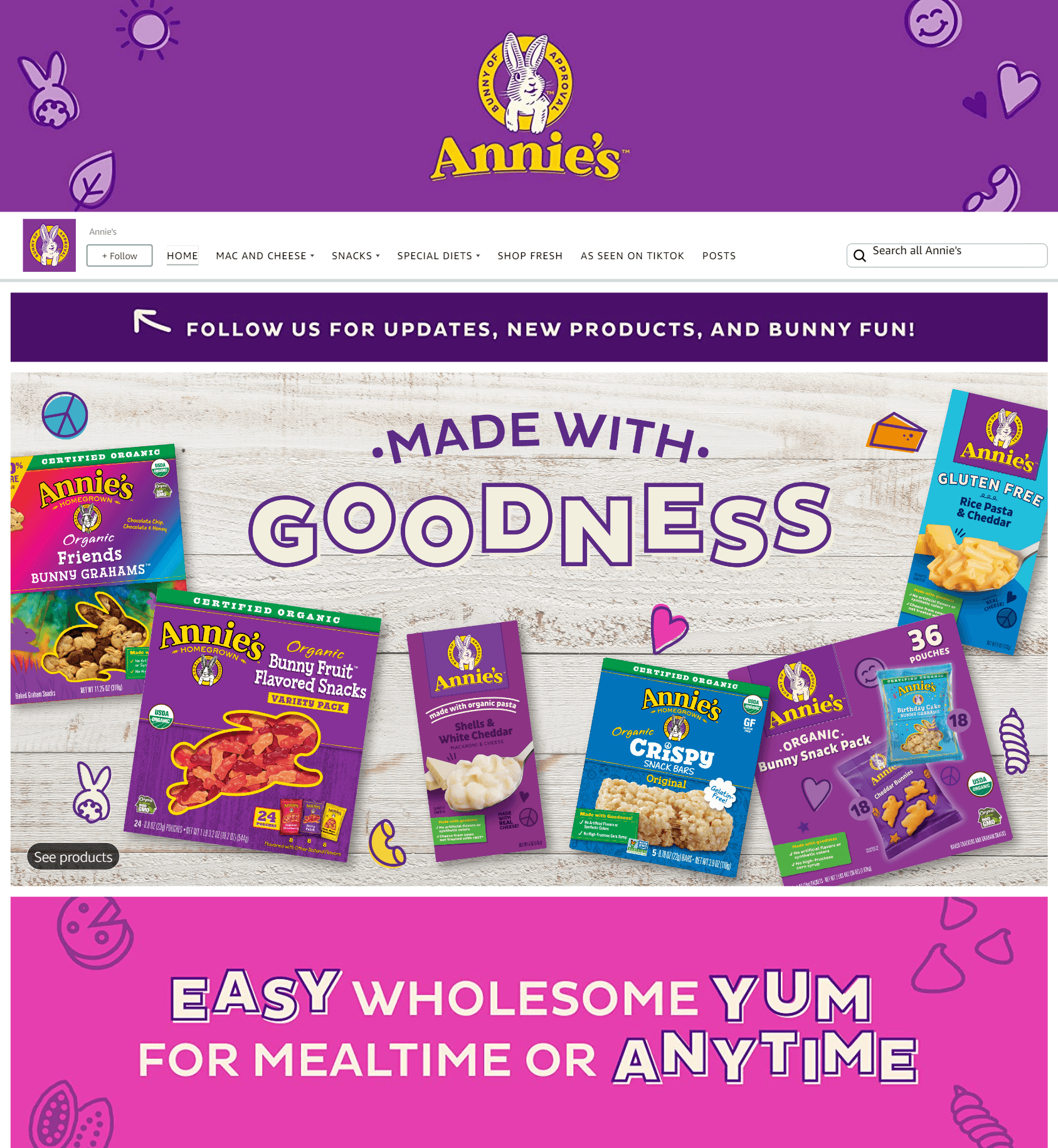 Storefront - Follow for Amazon.com  Annie's