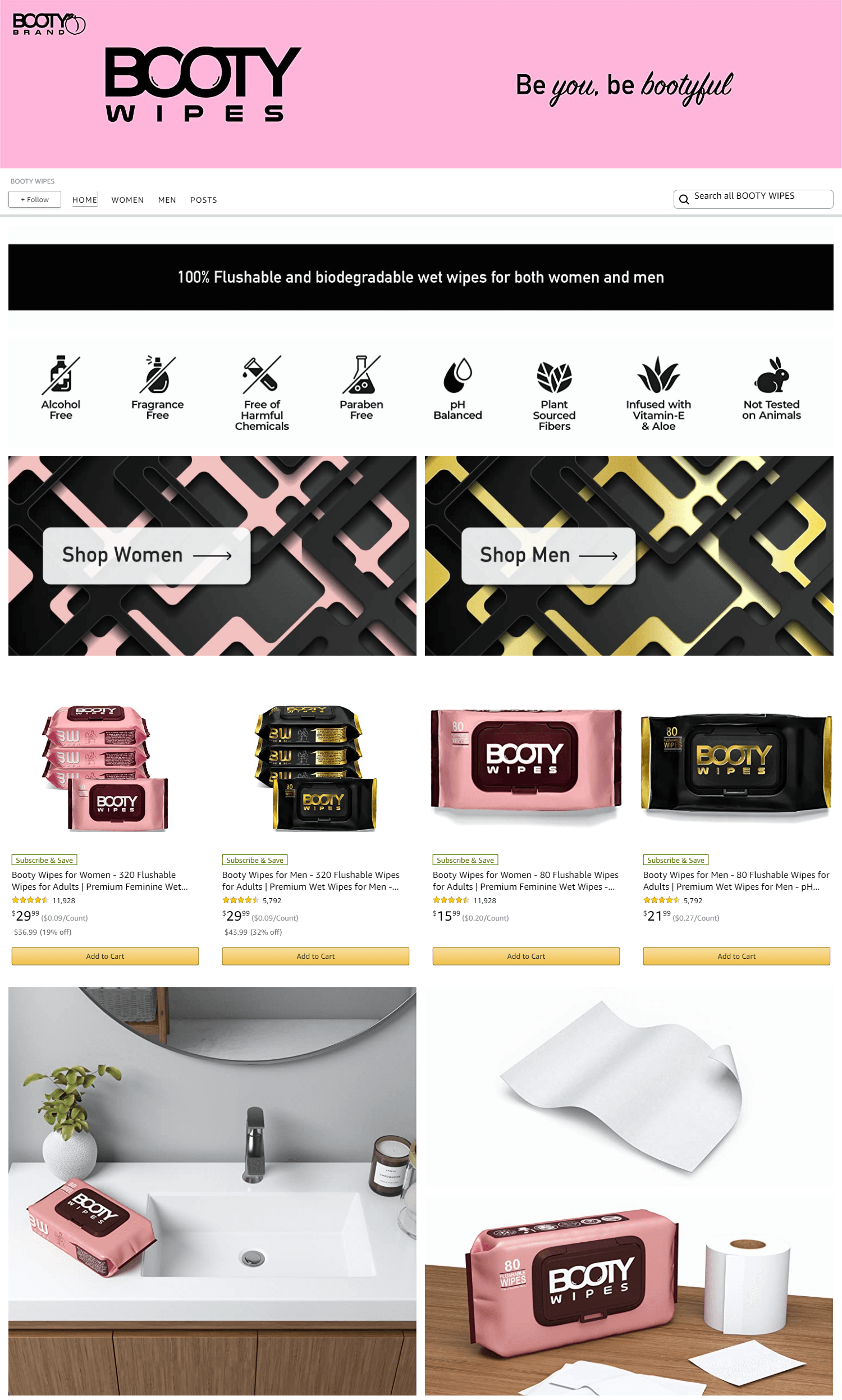 Amazon.com  BOOTY WIPES: Storefront
