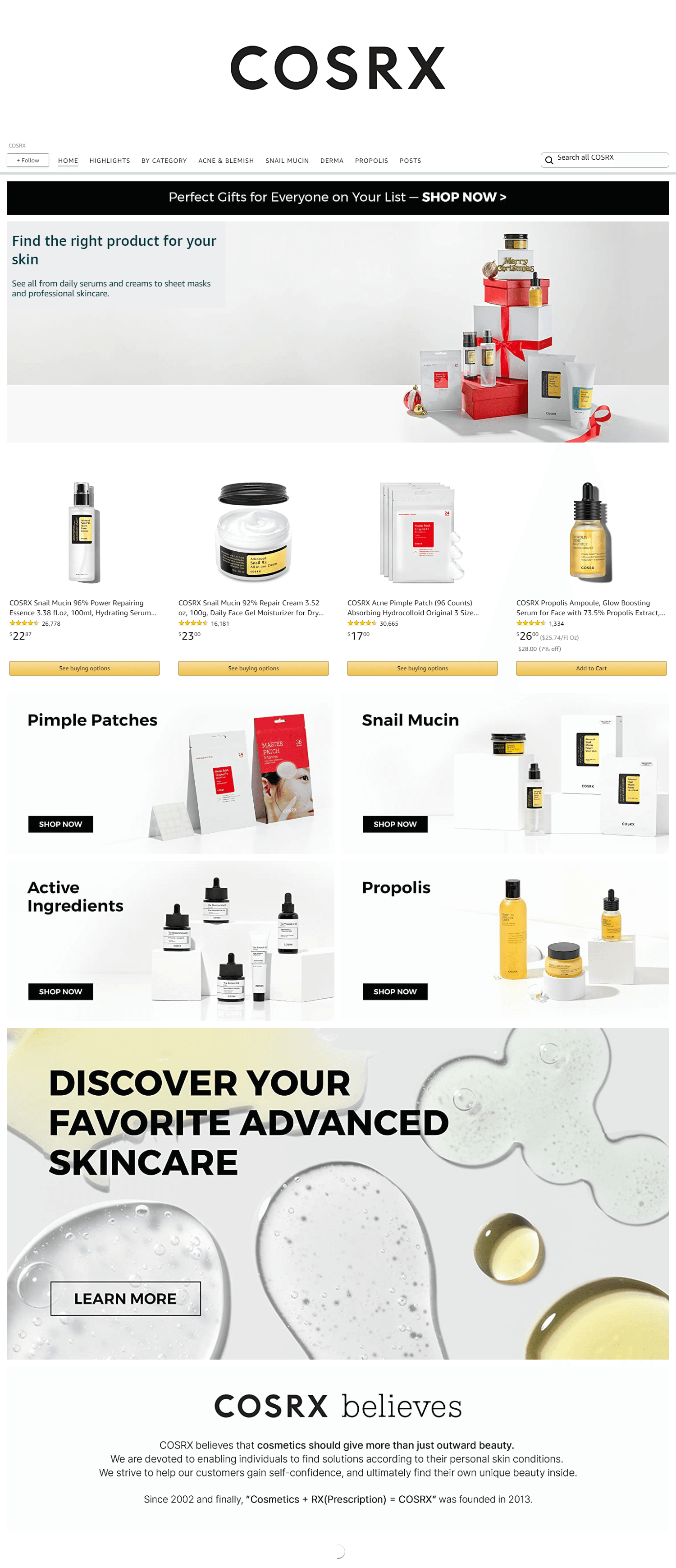 Amazon.com  COSRX: Storefront