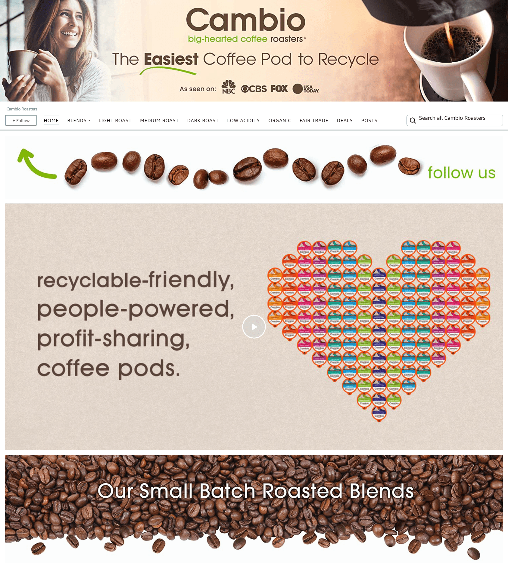 Storefront - Follow for Amazon.com  Cambio Roasters