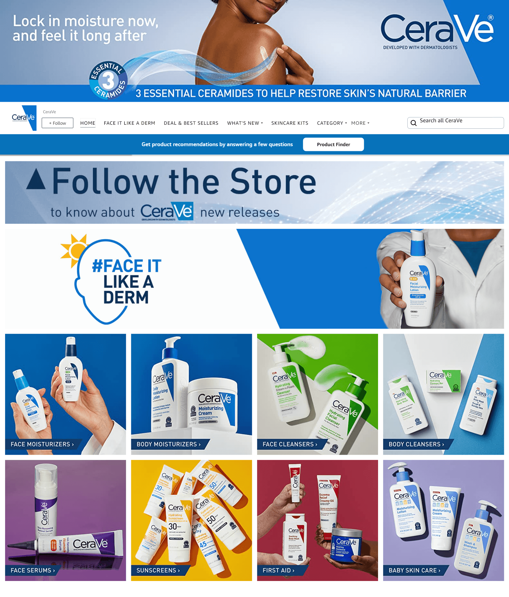 Amazon.com  CeraVe: Storefront - Follow