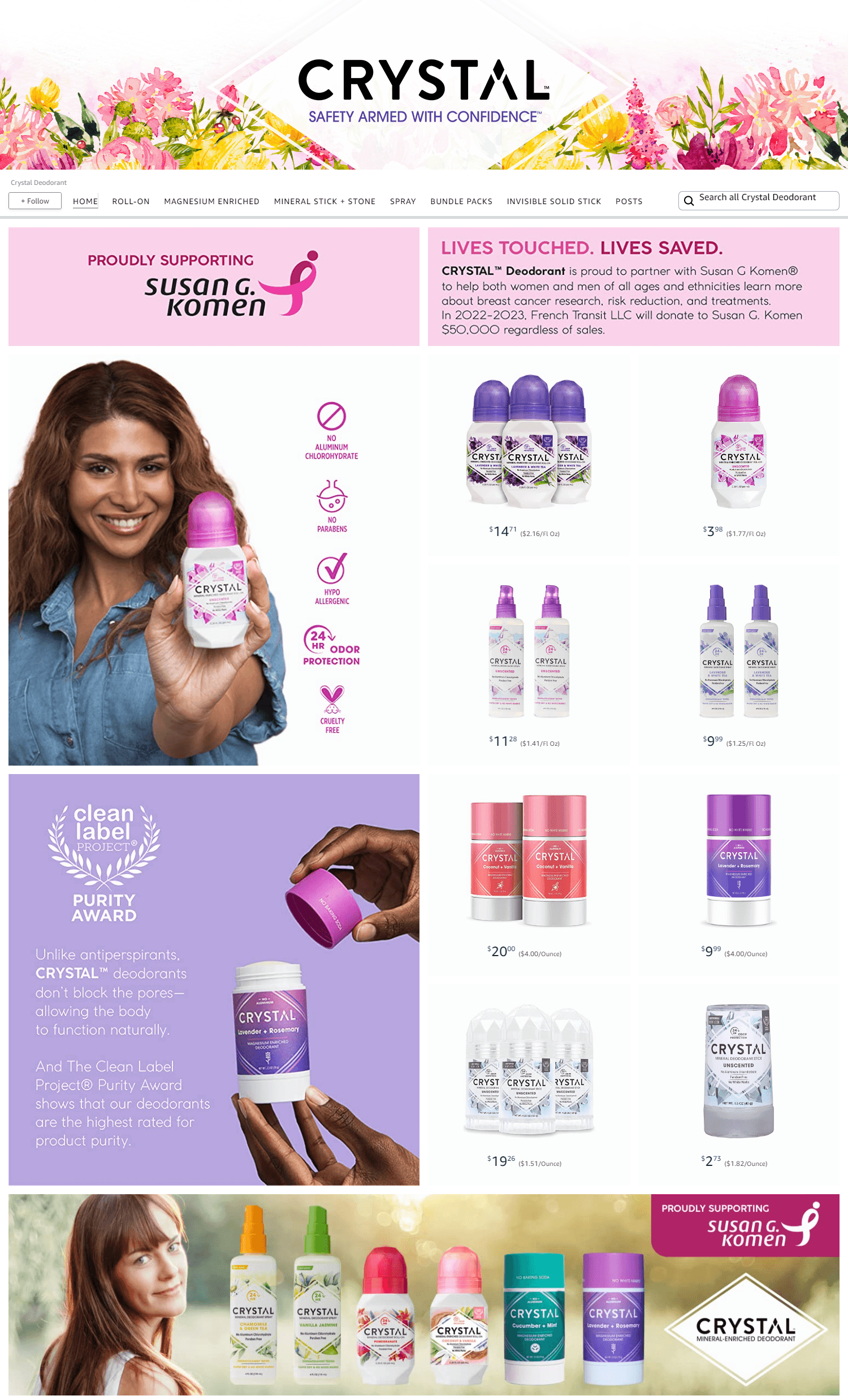 Amazon.com  Crystal Deodorant: Storefront