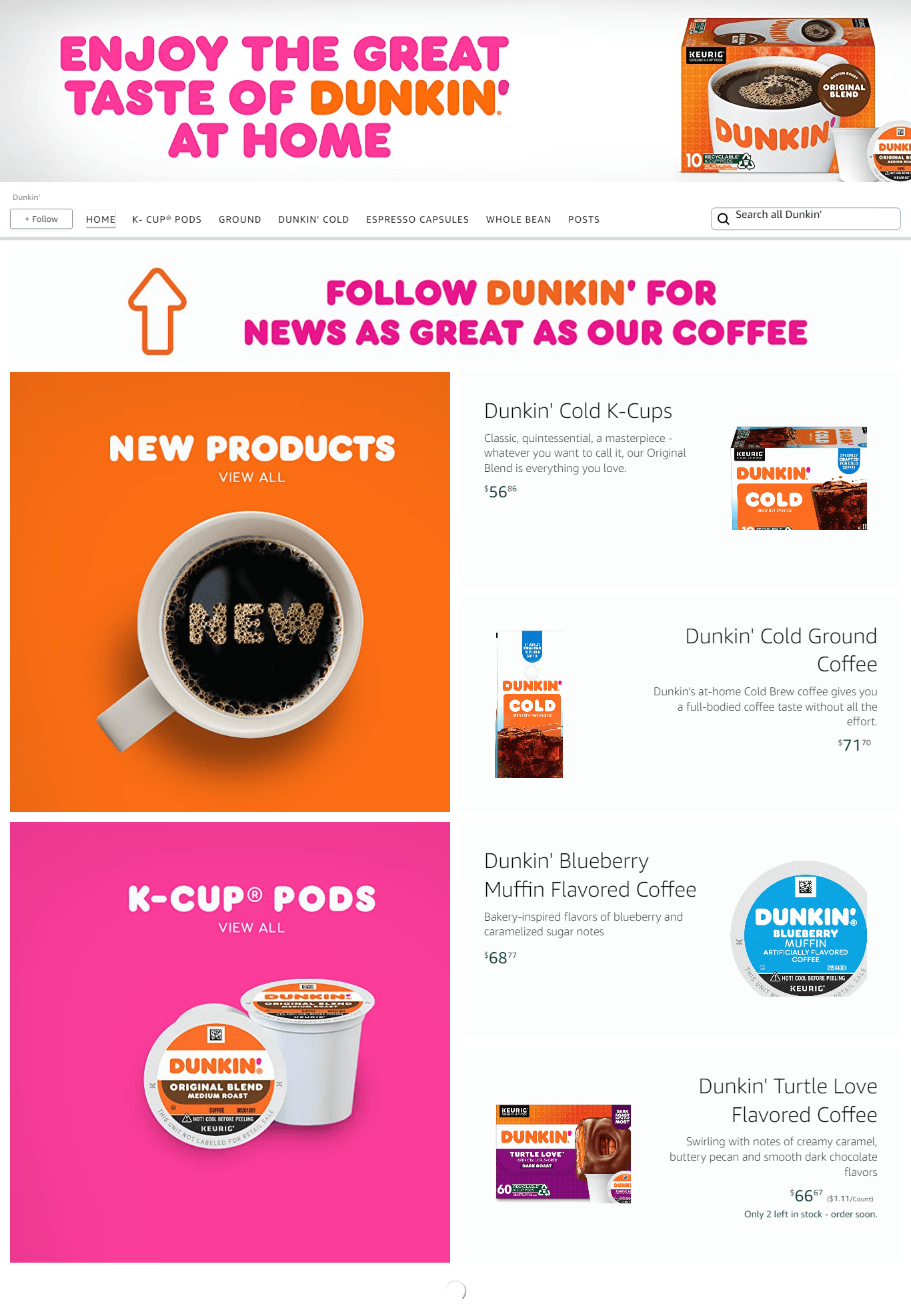 Amazon.com  Dunkin': Storefront