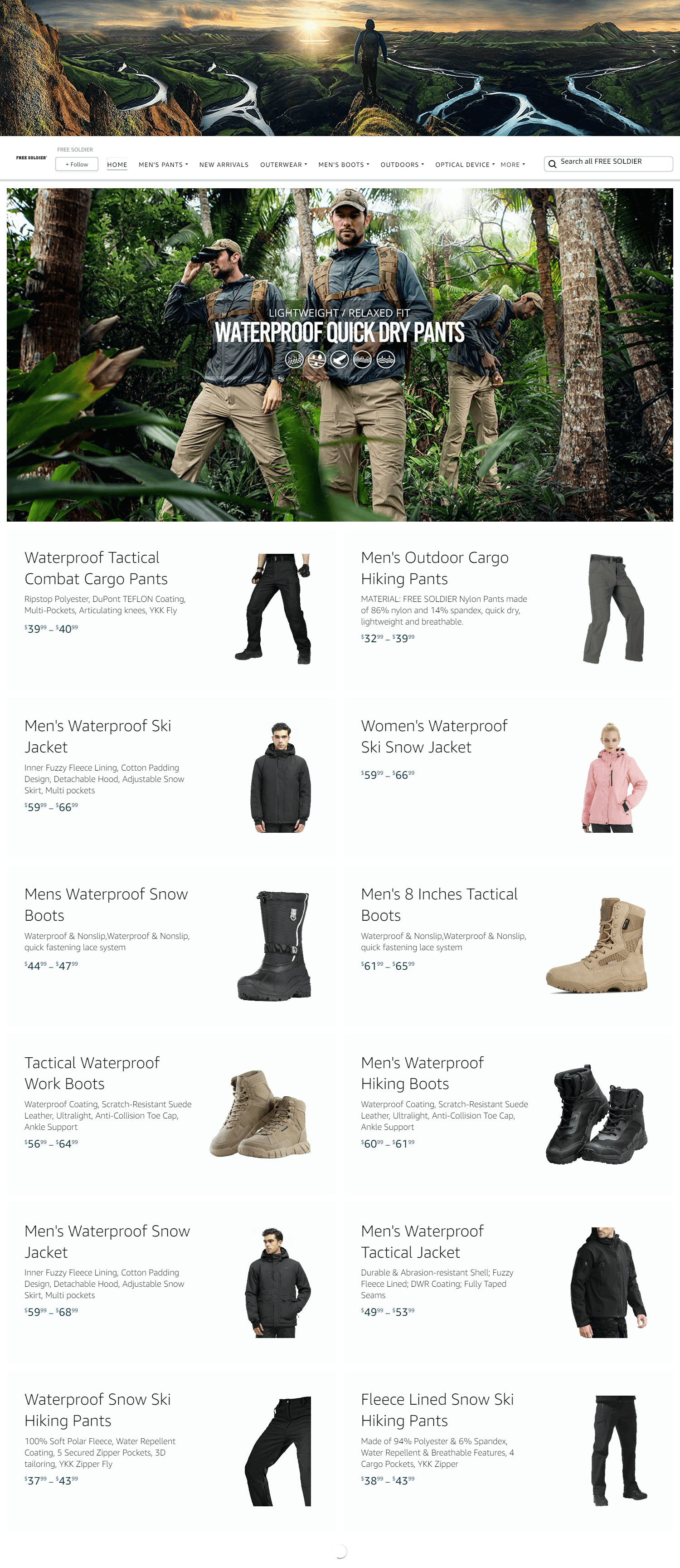 Amazon.com  FREE SOLDIER: Storefront